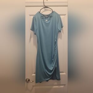 Coolmee Light Blue Ruched Mini Dress.